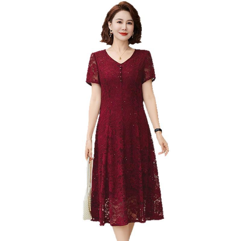 Elegant Floral Summer Chiffon Dress for Stylish Middle-Aged Women