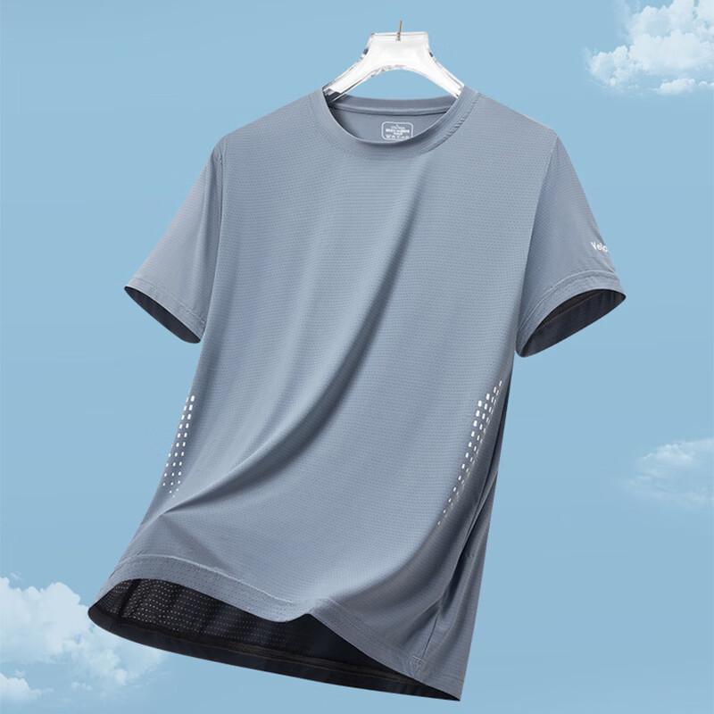 VANCAMEL Men's Ice Silk Quick-Dry Short-Sleeve T-Shirt