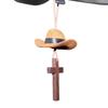 Lightweight Car Rearview Mirror Hanging With Pendant Car Hanging Ornament Cowboy Hat Charm  Gift