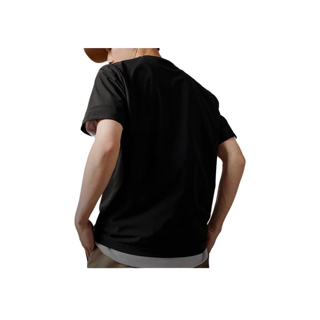 Adidas Letter Print Ribbed Crew Neck Pullover Casual Sports Tee v1 Men Tops Black Dark-Grey JD5748