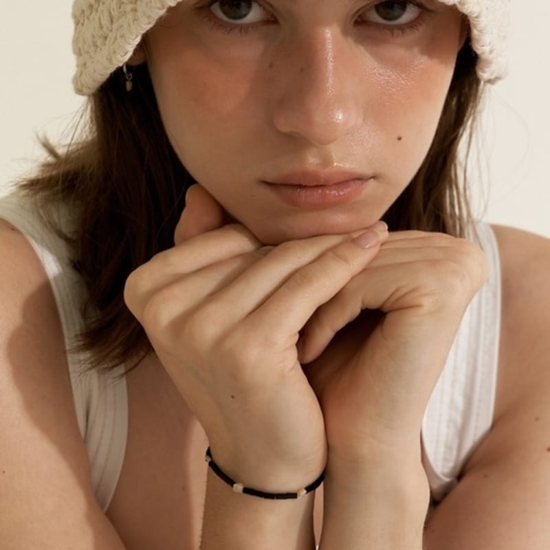 LOVE ME MONSTER Black Onyx & Heart Bracelet