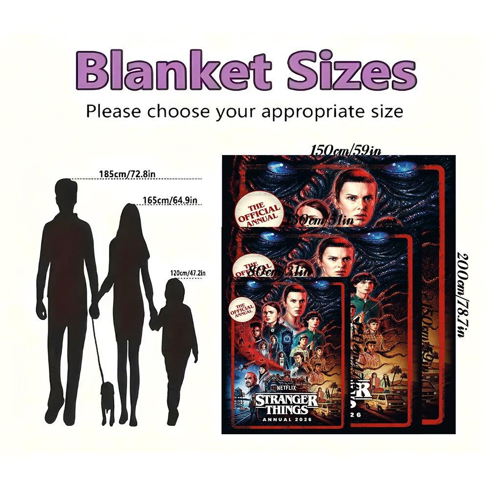 Stranger Things Annual 2026: Official Collectible EditionBlanket Flannel Throw Blanket for Sofa, Bed, Travel, Camping, Office, Couch, Chair