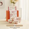 JIN MING LI Ceramic Bowl Gift Set - Bird & Flower
