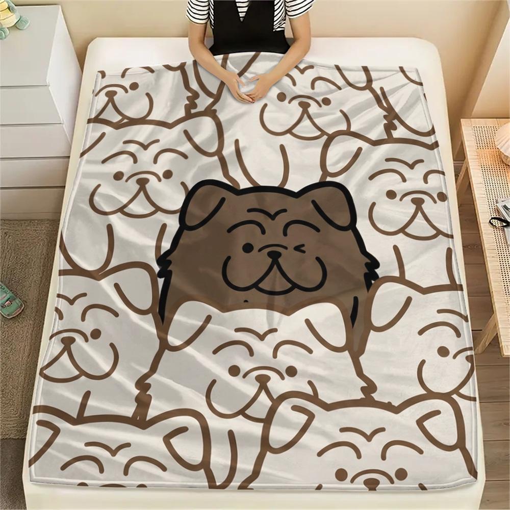 1Pc Bulldog Print Flannel Blanket, High quality Comfortable for All Seasons, Home Decor, Warmth and Comfort, Perfect for Christmas Gifts