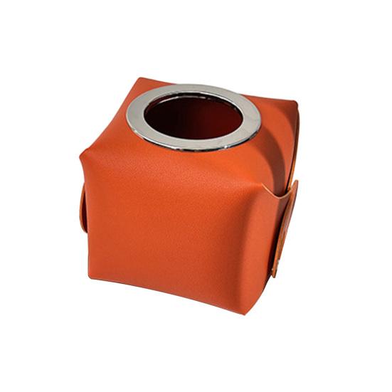 Roll Paper Storage Box Durable High Capacity Faux Leather Car Tissue Holder for Toilet