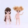 1 Set Nude Doll 3D Simulation Eyes 13 Joint Black Long Hair 1/8 17Cm Doll Plastic Doll Head Toys With Gold Brown Hair Kids Gift