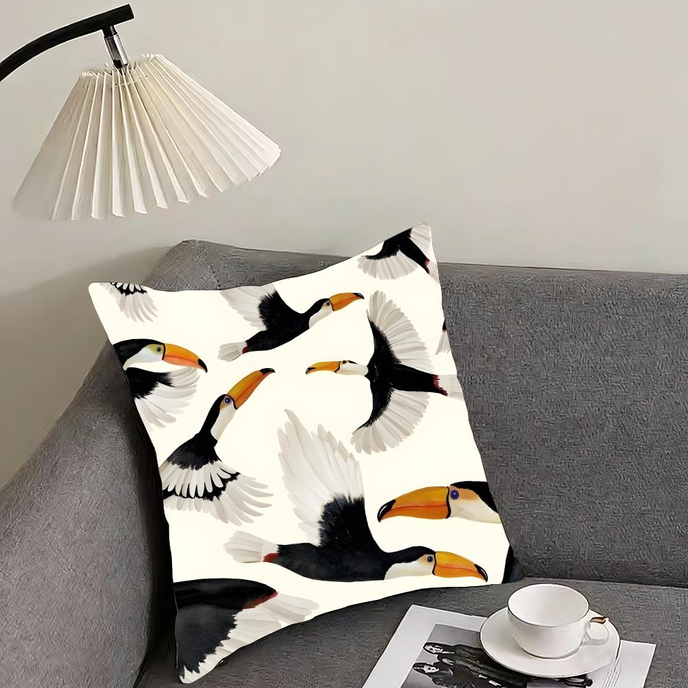 Toucan Fashion Cushion Cover Pillowcase Ultra Soft Skin Friendly Fabric Cloud Like Comfort & Concealed Zipper