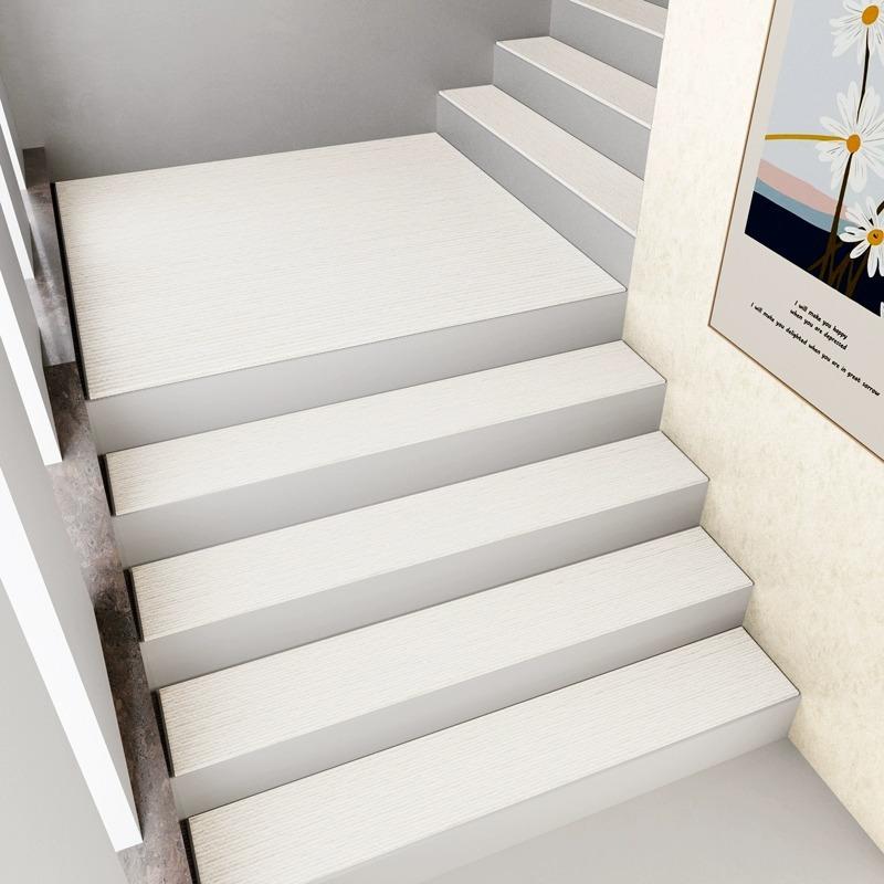 Trimmable Solid Wood Stair Mat Solid Color Step Mats Self-adhesive Non Slip Carpets Marble Tiles Step Stickers DIY At Will Silencing Noise Reduction