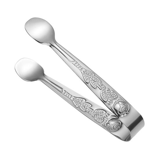 Stainless Steel Ice Tongs Mini Sugar Tongs Stainless Steel 304 Food Grade Compact Ice Cube Clip Non-Slip Grip Tongs for Coffee Sugar Cubes Bar Hot
