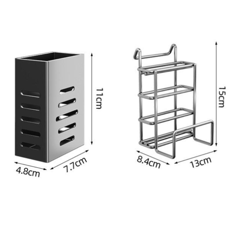 304 Stainless Steel Two-Layer Dish Rack Rust Prevention Drain Tray Kitchen Cabinets Multifunctional Kitchenware Storage Rack