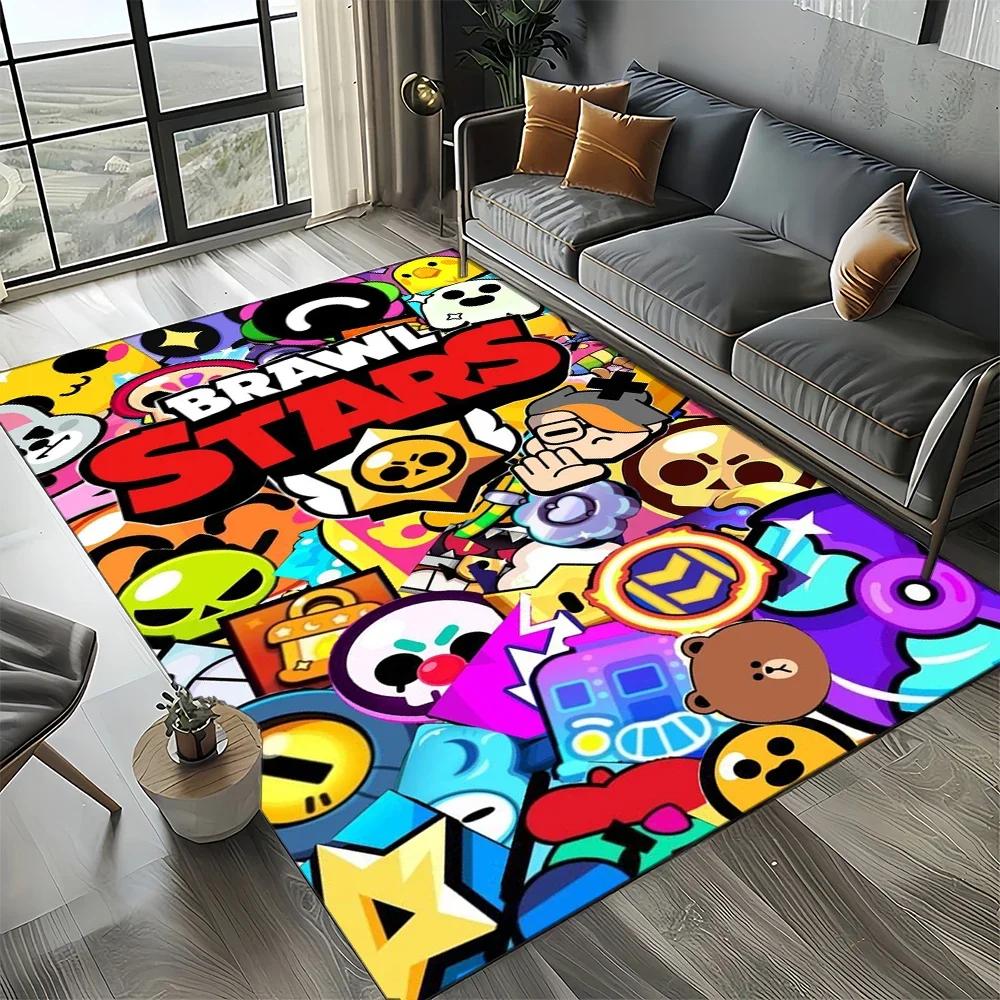 2025 New Style Brawlls Game Cartoon Game Carpet Rug for Living Room Bedroom Home Sofa Decoration,Kids Non-slip Floor Mat