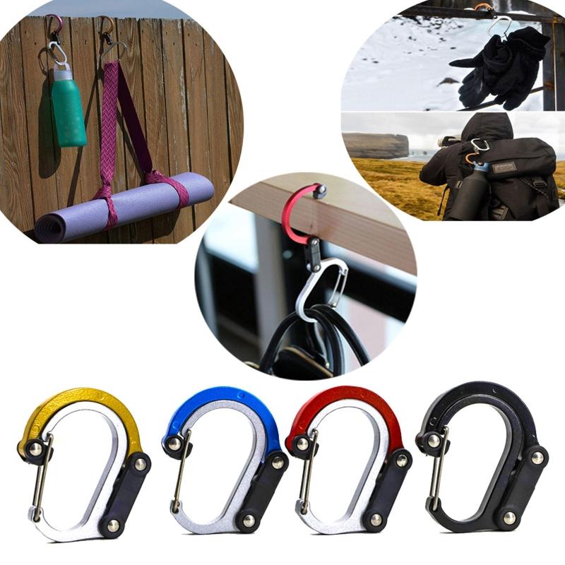 360 Degree Rotatable Aluminum Alloy Carabiner Hook Hammock Swivel Clip Hook Hiking Camping Tent Hook Pet Safety Buckle
