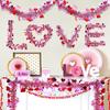 Valentines Day Red Pink Metallic Garland Valentine's Day Decor For Home Indoor Outdoor Wedding Hanging Decoration Prop