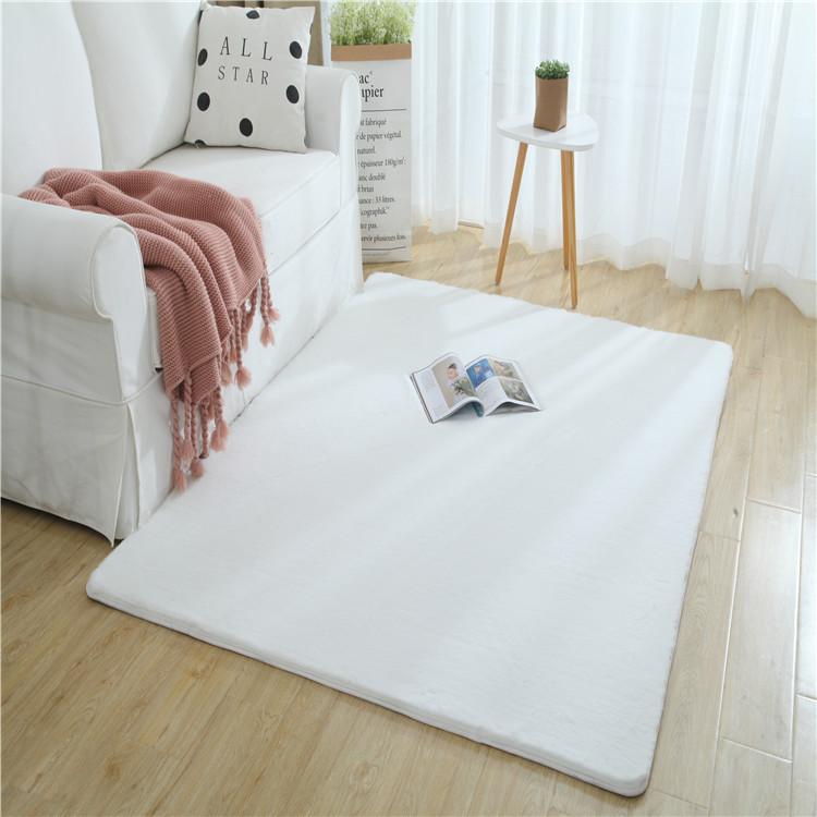 Inyahome Faux Fur Grey Rug for Bedroom Thick Fluffy Rug Non Slip Fuzzy Rabbit Fur Area Rug Shaggy Nursery Indoor Floor Carpet