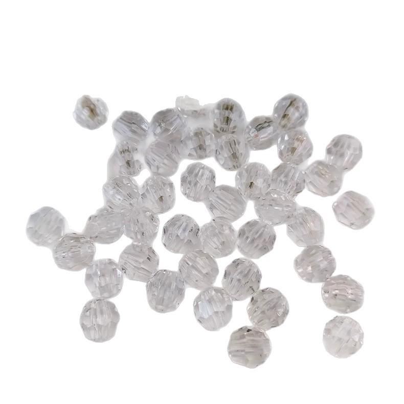 Transparent 6MM Faceted Acrylic Beads for DIY Crystal-Like Ornaments and Curtains
