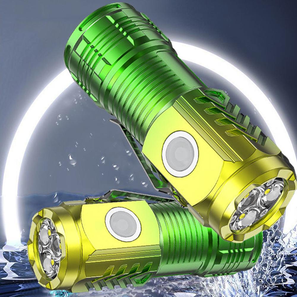 3 LED Compact Camping Torch Type C/Micro USB Charging Portable Flashlight Multifunction Flashlight for Outdoor Fishing Emergency
