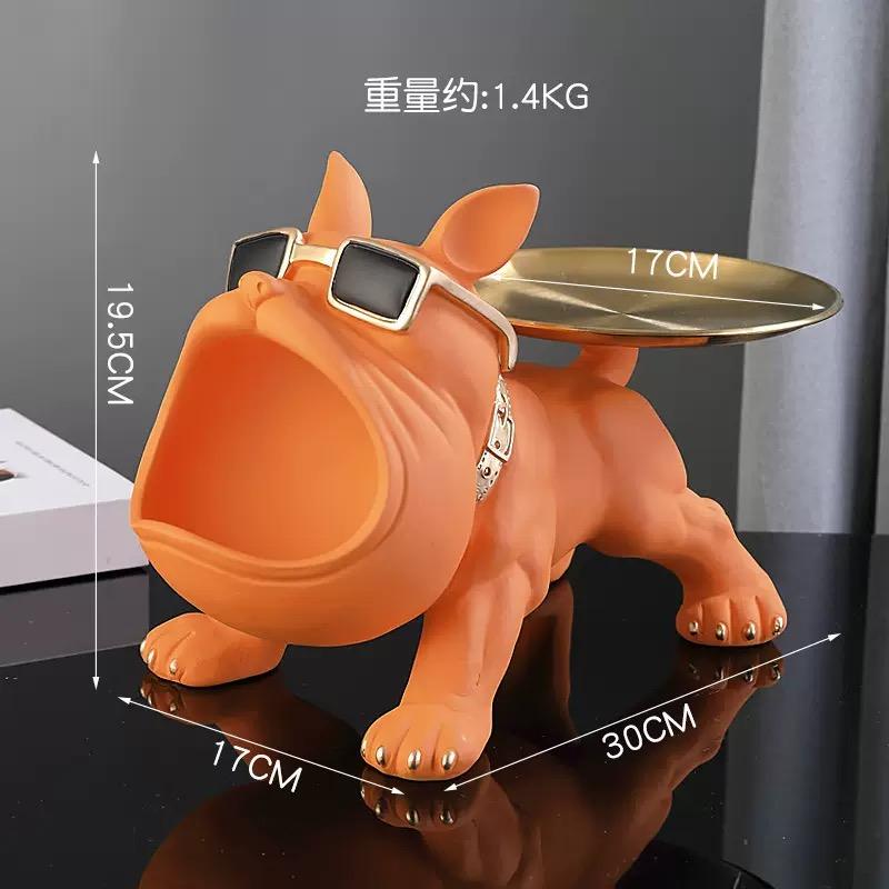 

30Cm Household Decoration Bulldog Figurine Dog Statue Storage Box Animal Ornament Resin Craft Art Sculpture Figurine Household Puppy Sculpture