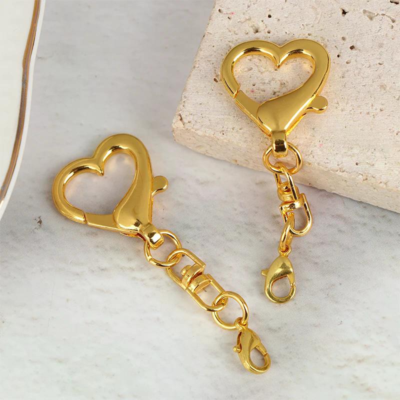 5/10Pcs Heart Lobster Clasp Chain Connector For DIY Jewelry Making Findings Key Chain Accessories