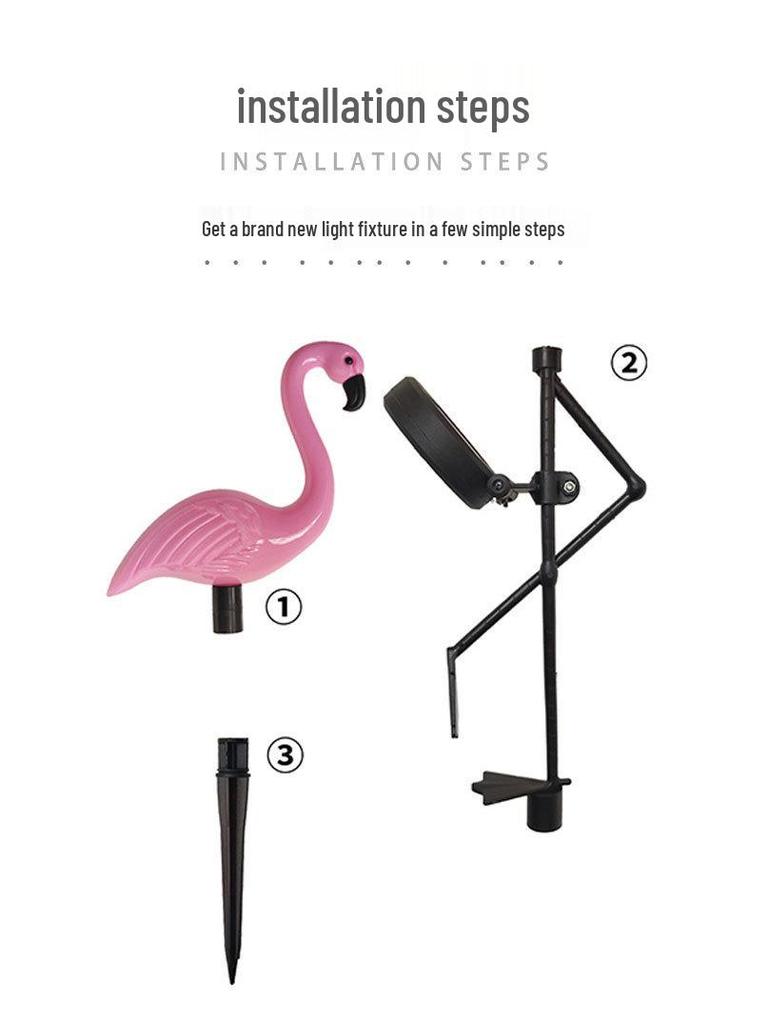 LED Solar Flamingo Garden Light - Outdoor Decorative Stake for Courtyard