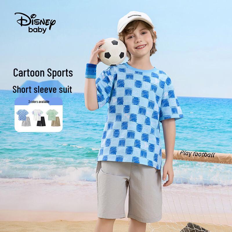 Disney Boys' Plaid Print Short Sleeve Set