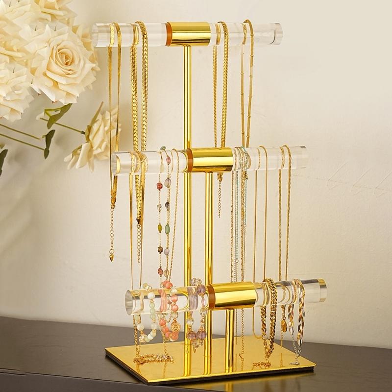 Multifuntional Bracelet Display Stand Necklace Display Holder Watch Rack Bracelet Organizers Acrylic Texture for Jewelry
