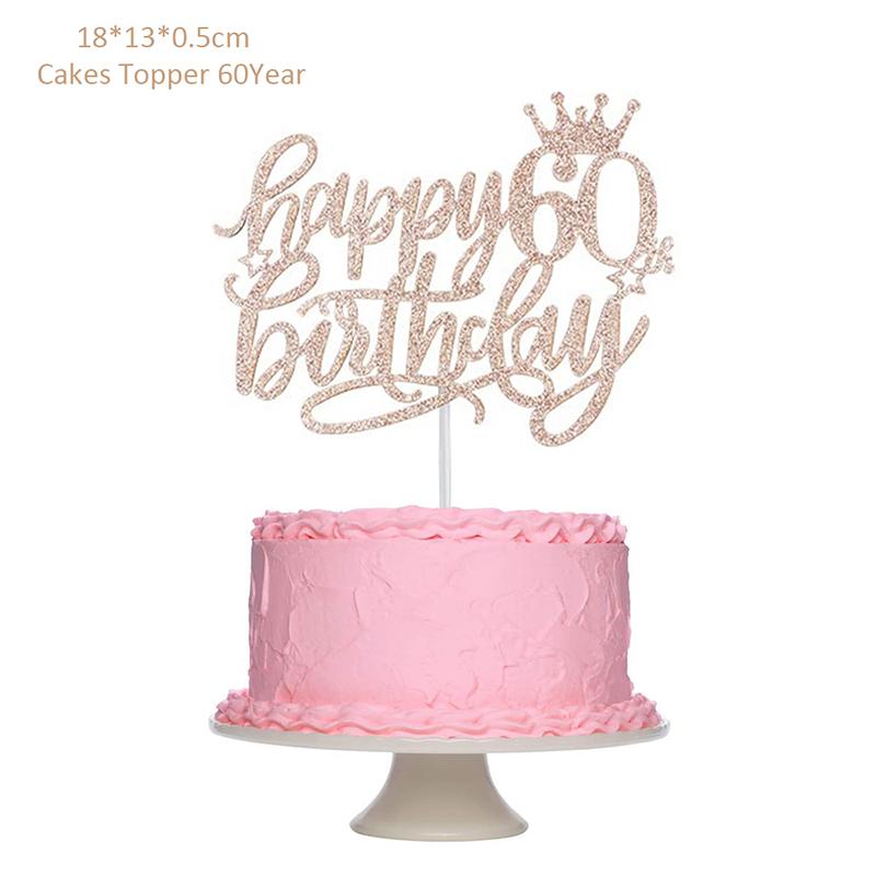 Alles Gute zum Geburtstag Kuchen Dekoration 13 16 18 21 30 40 50 60 70 Jahre Geburtstag Kuchen Topper Erwachsene Party Backen Dessert Dekor liefert