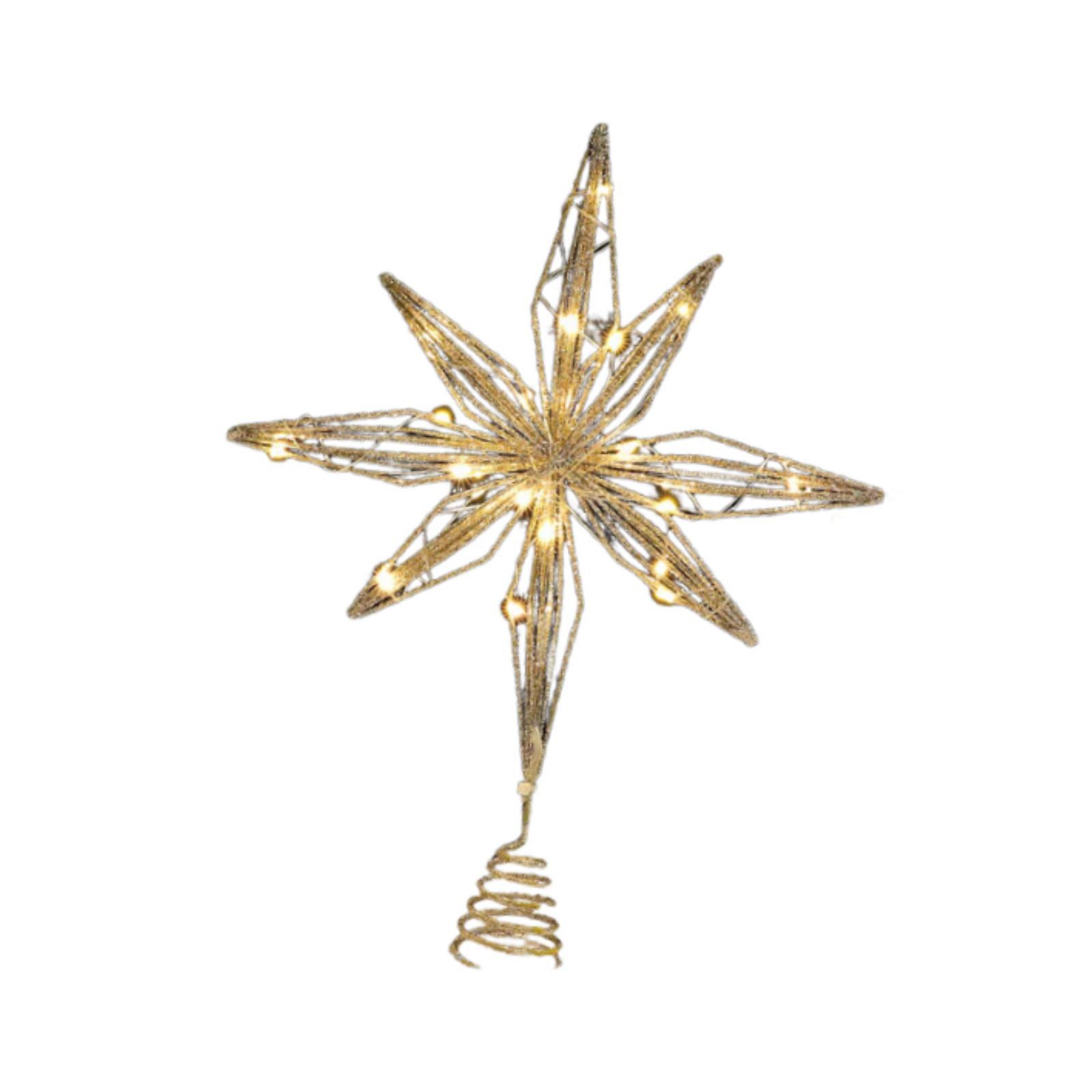 

Christmas Tree Topper Holiday Ornament Pentagram with Light Star Treetop for Bar Living Room Bedroom Indoor Outdoor Office золотий