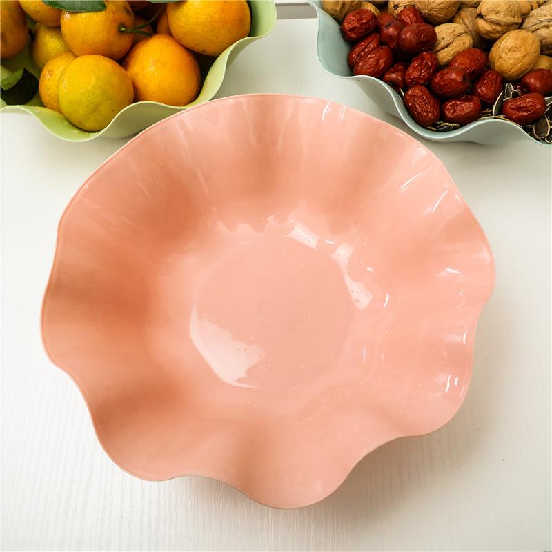 

Піднос для фруктів Великі волани Піднос для сухофруктів Піднос для цукерок Піднос для салату Кінцевий стіл Піднос для насіння дині Піднос для закусок Ваза для фруктів 1pcs рожевий