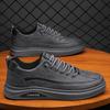 Men's Shoes New Autumn Breathable Waterproof Anti-skateboard Shoes Men's Casual Leather Shoes Black Work Labor Insurance