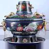Cloisonné Enamel Copper Charcoal Hotpot