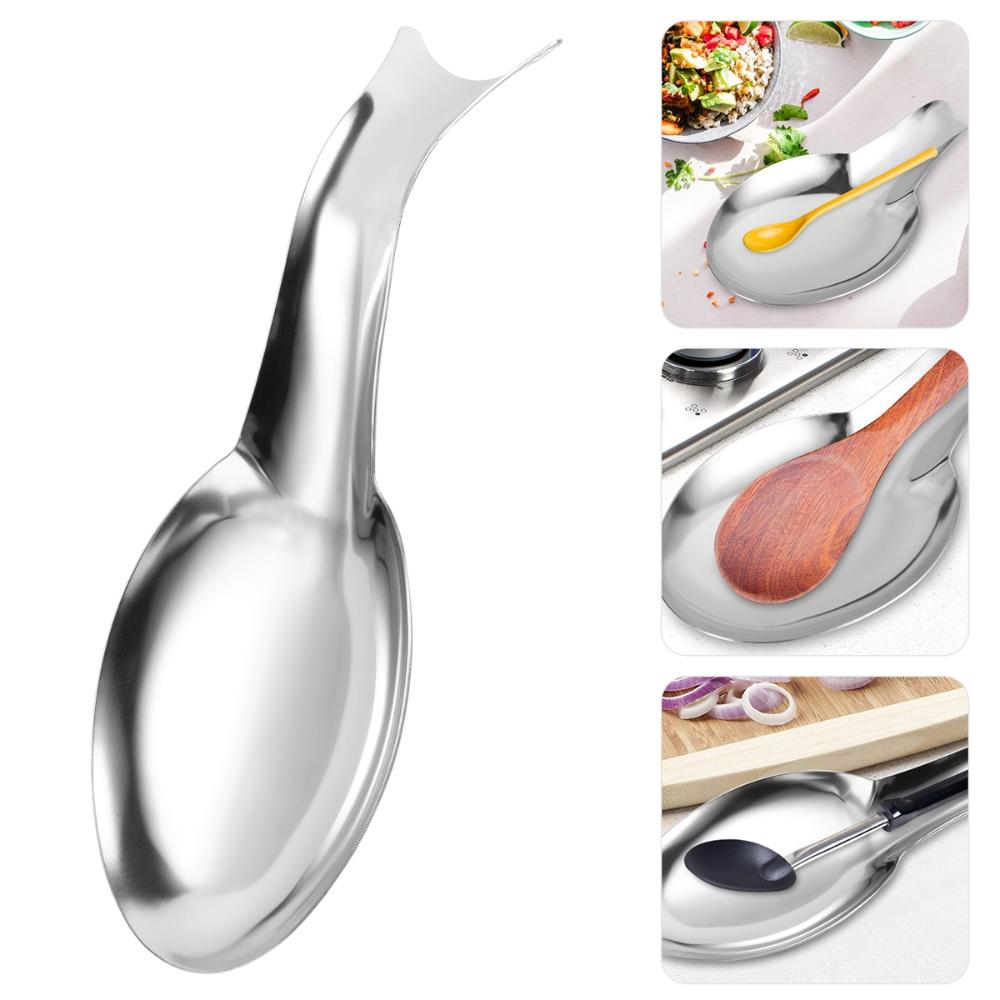 Dinnerware Heavy Duty Stainless Steel Spoon Rest Tableware Rack Spatula Stand Ladle Holder