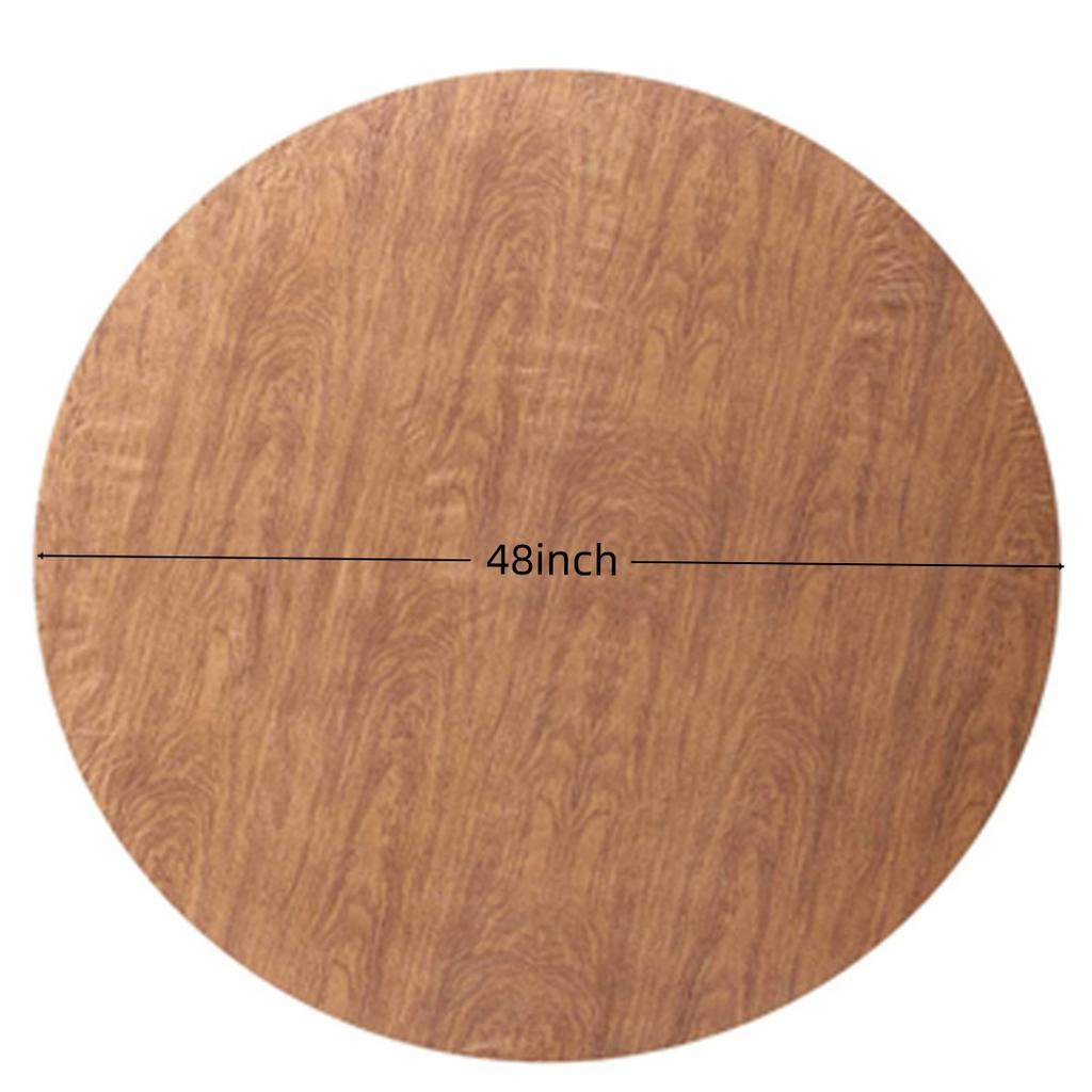 1PC 48inch Round Table Cloth Farmhouse Table Cover Decorative Wood/Woven Texture Desk Cover Tabletop Protection Cloth