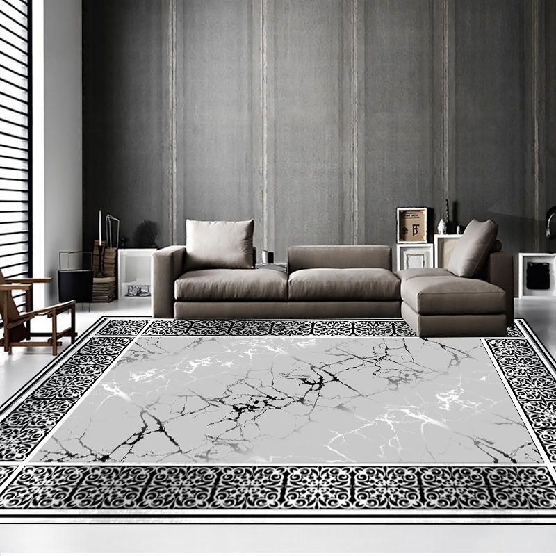Grauer Teppich im Retro-Stil für großes Wohnzimmer, Minimalismus, Salon-Tischbereich, Rutschfeste Schlafzimmer-Fußmatte 200x300, Dekoration Zuhause