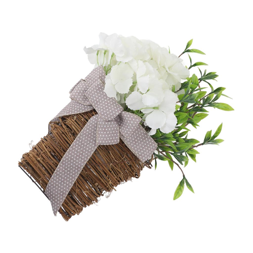 Hydrangea Door Hanger Basket Decorative Door Hanging Basket Wreath Front Door Artificial Wildflowers