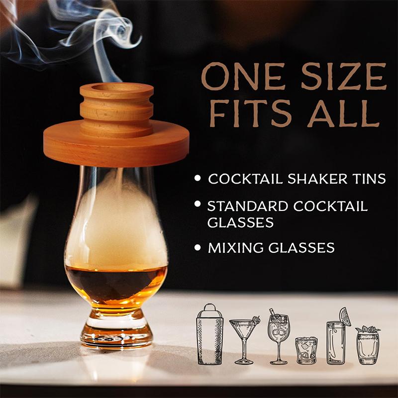 Cocktail Smoker Kit - Old Fashioned Chimney Drink Smoker for Cocktails Whiskey Gifts for Men Dad Husband Kitchen Bar Accessories