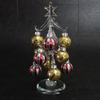 Fourcart Cute Glass Christmas Tree Ornament Set, Striped Tree