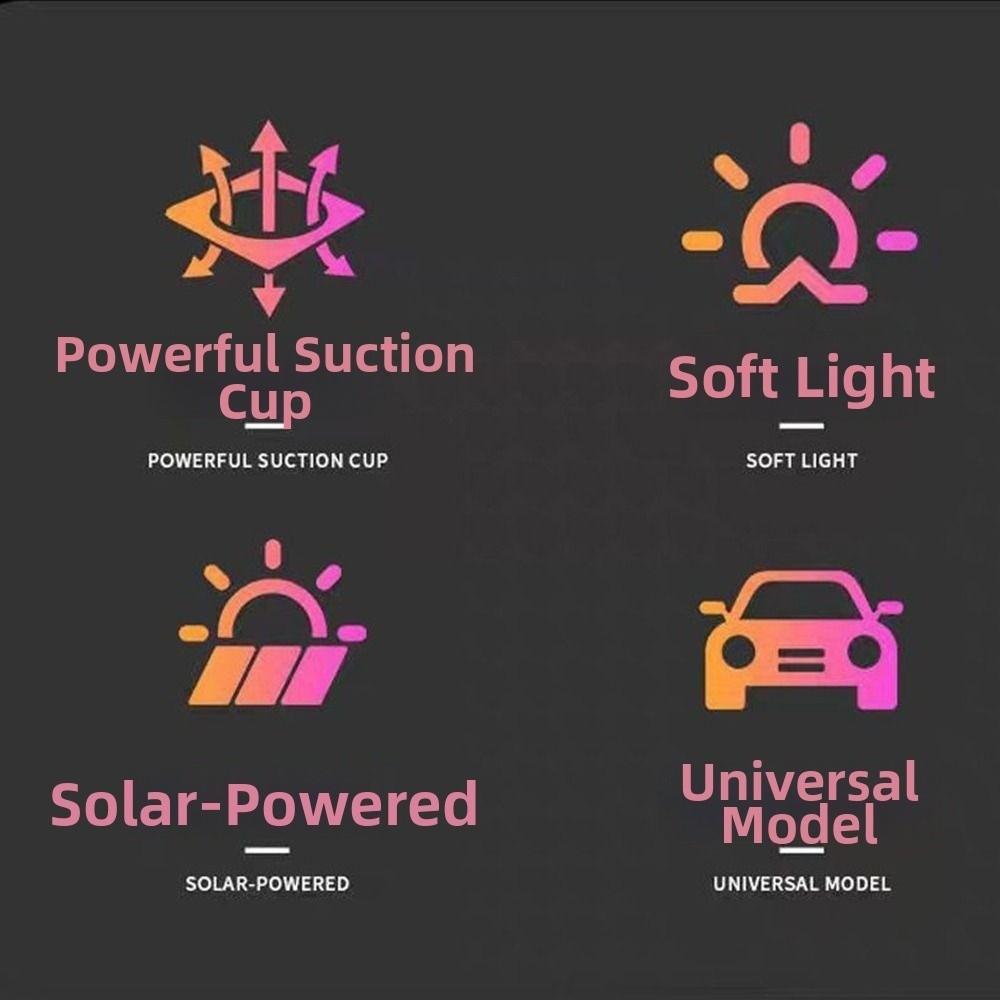 Solar Car Warning Light Suction Cup Evil Eye Light New Vehicle Safety Light