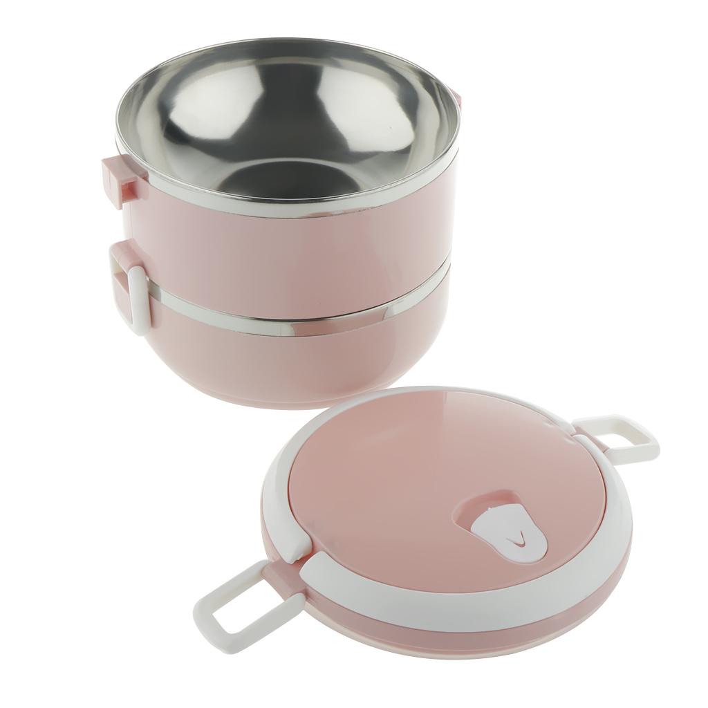 2 Layer Portable Heat Insulated Food Container Made of Stainless Steel