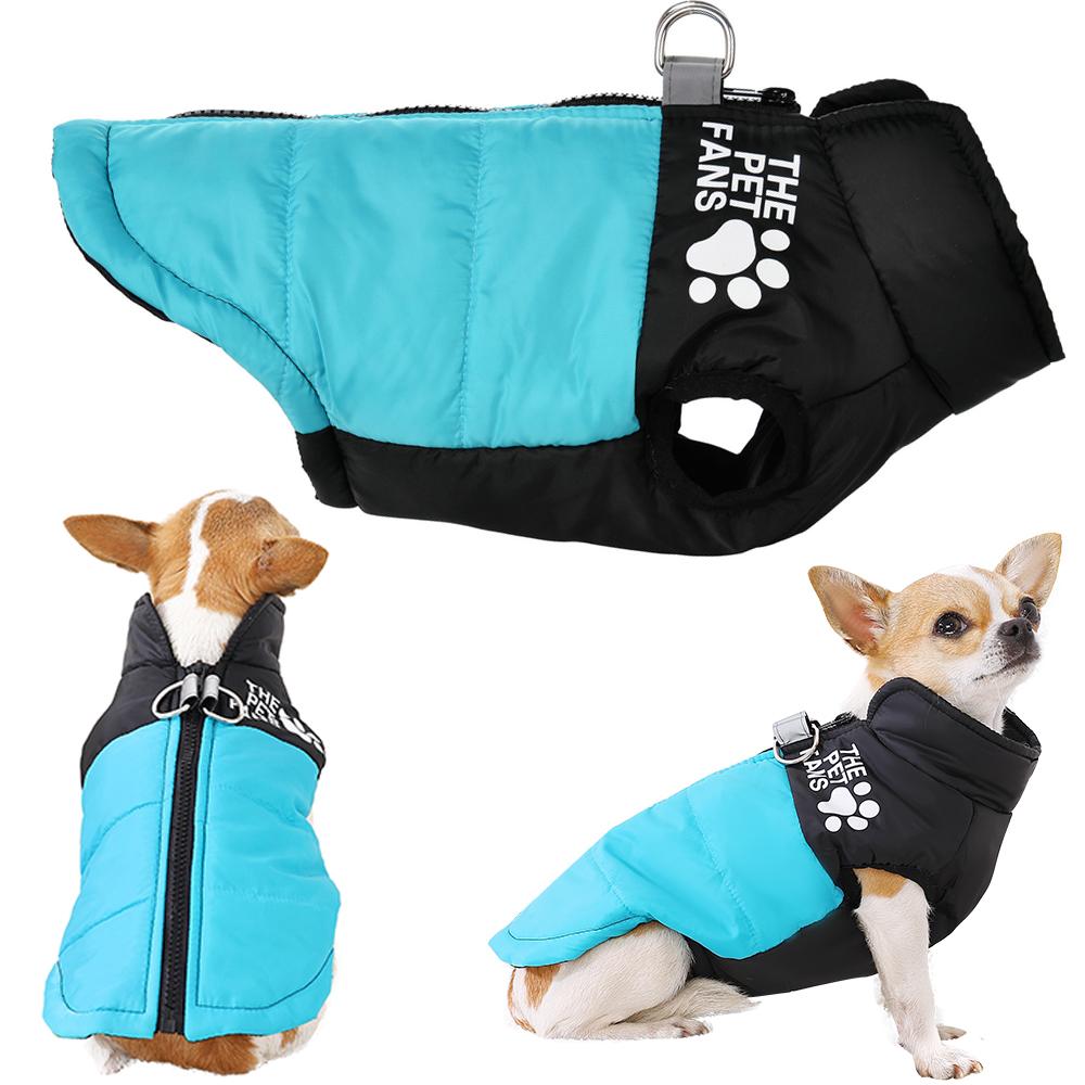 Warm Winter Dog Coat Small Medium Dogs Cat Vest Jacket Autumn Reflective Printed Puppy Jacket Costume Chihuahua Pug Pet Outfits