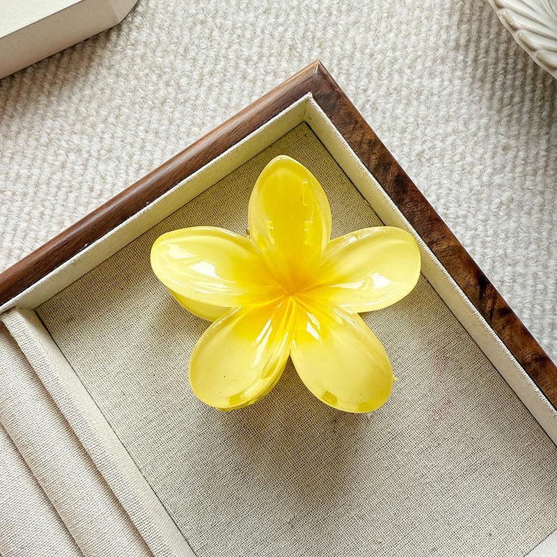 Plumeria Gradient Color Pattern Hair Clip 1pc