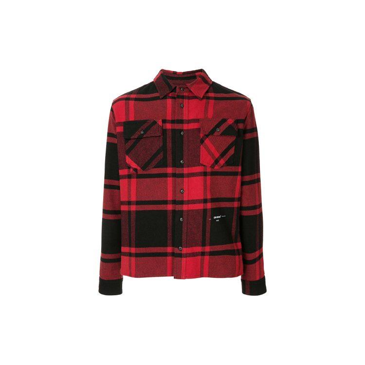 OFF WHITE Embellished Checkered Flannel Shirt OMGA074R19C080242010