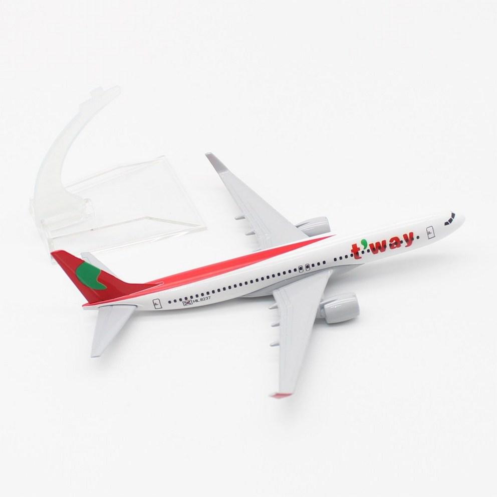 JJC Die-Cast Aircraft Model, T'way Air B737 (1:400 Scale, 16cm), Decorative Miniature Airplane