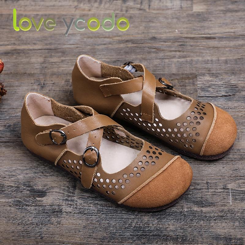 Love Ycodo Brand pentru femei de vară din piele naturală Talpă moale Mocasini și sandale confortabile