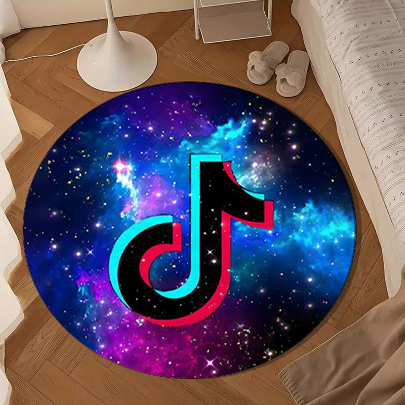 Neon music note Round Rug for Livingroom,Bedroom, Palyroom, Chair Rug, Area rug, Circle Carpet, Large Size Fan Christmas gift