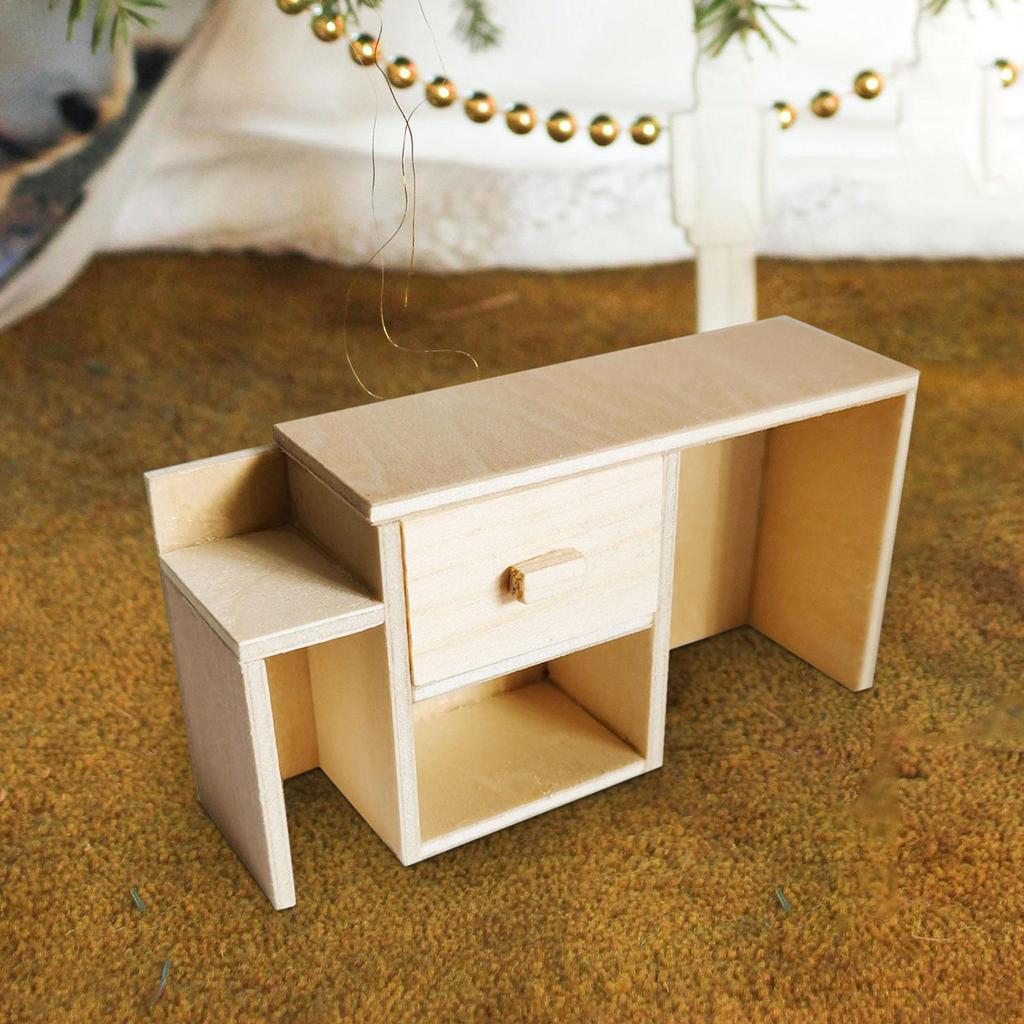 1/12 Dollhouse TV Cabinet Dolls House Furniture Toy Wooden Miniature Decor