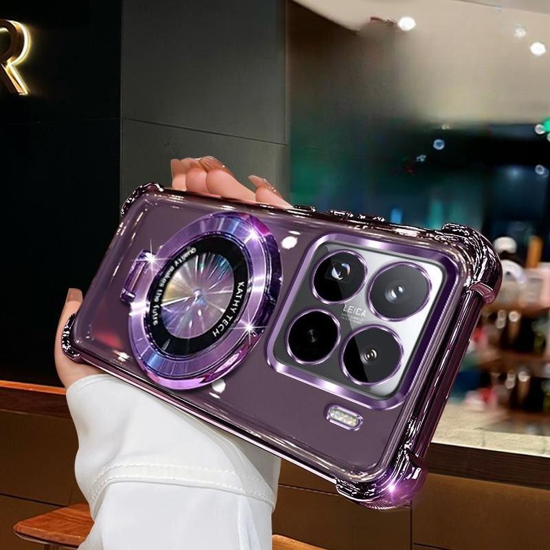 

Противоударный чехол для Xiaomi 15T 14T 13T Pro Чехол с магнитной подставкой-держателем для Xiaomi 15T Подставка Прозрачная мягкая силиконовая задняя крышка For Xiaomi 13T Pro