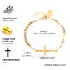 Vnox Stainless Steel Rosary Bracelet With Virgin Mary Bar, Beads Chain Cross Bracelets For Women, Prayer Faith Jewelry Gift