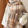 Imitation Kaschmir dicker Schal Damen Herbst Winter karierter warmer Schal