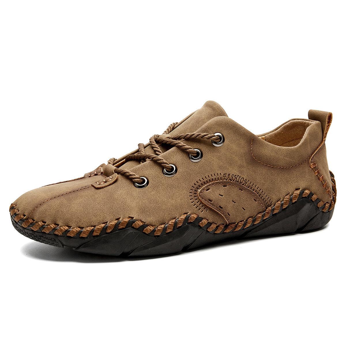 

Нове чоловіче повсякденне взуття на шнурівці. Модне шкіряне взуття ручної роботи. Повсякденне чоловіче взуття для активного відпочинку. 48 хакі