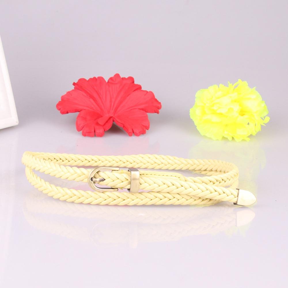 

Weave Dress Slim Belt Solid Color Woven Belts New Sweater Strap Female жёлтый